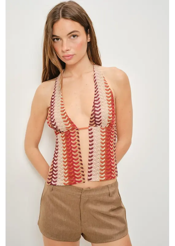 Pretty Garbage Eva Halter Split Top