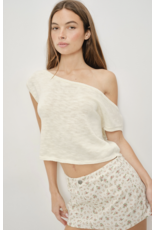 Pretty Garbage Faye Off Shoulder Knit Top