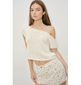Pretty Garbage Faye Off Shoulder Knit Top