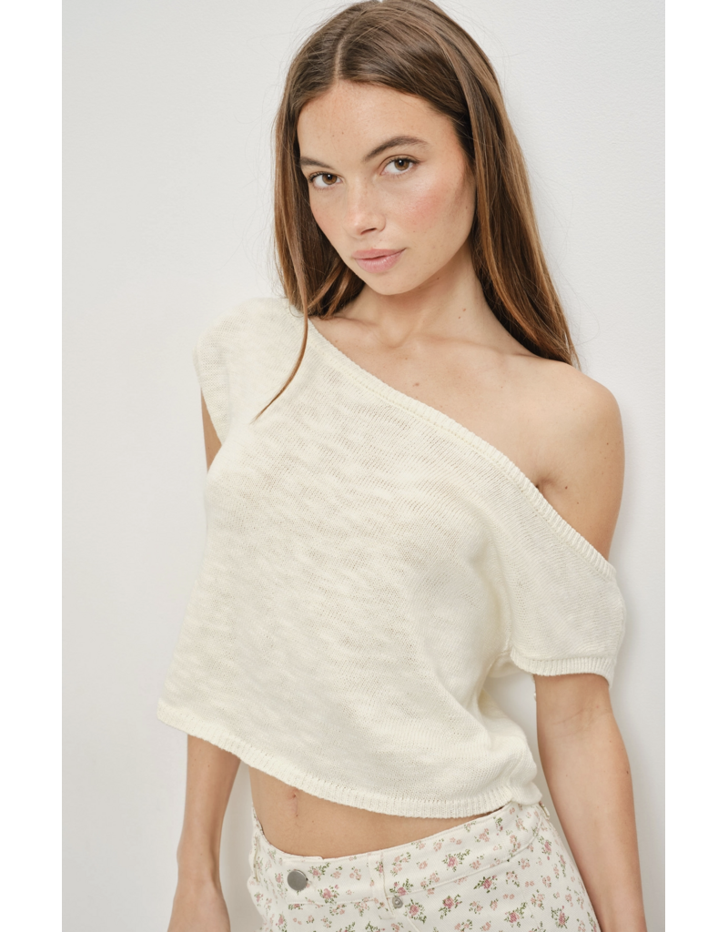 Pretty Garbage Faye Off Shoulder Knit Top