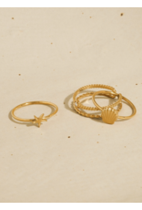 Flanerie Oslo 18K Gold Non-Tarnish Stackable Rings