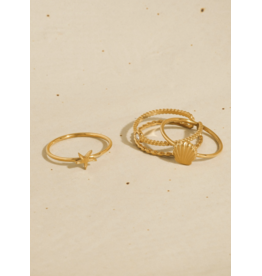 Flanerie Oslo 18K Gold Non-Tarnish Stackable Rings