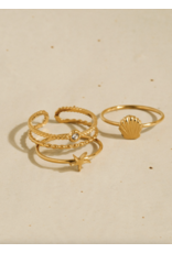 Flanerie Oslo 18K Gold Non-Tarnish Stackable Rings