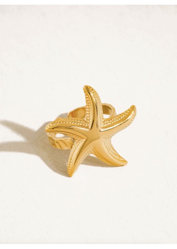 Flanerie Sunset 18K Gold Non-Tarnish Starfish Ring