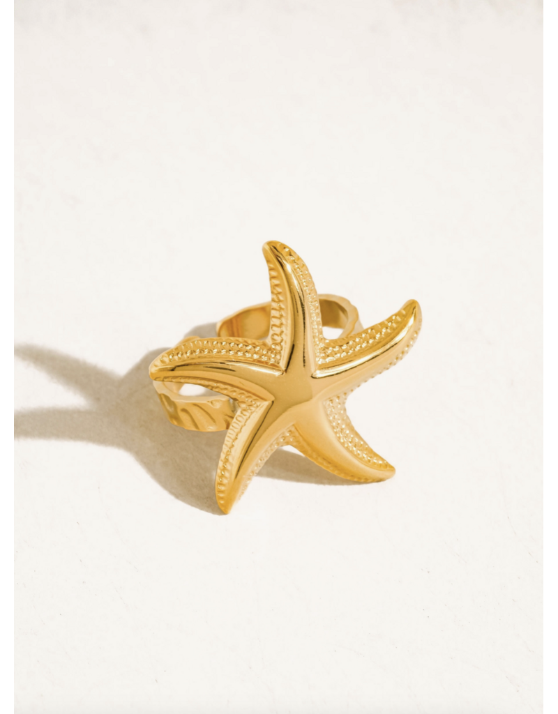 Flanerie Sunset 18K Gold Non-Tarnish Starfish Ring
