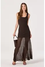 ASTR Glena Ribbed Knit Drop Waist Maxi Dress