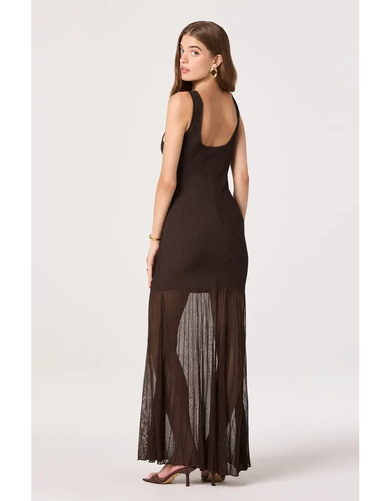 ASTR Glena Ribbed Knit Drop Waist Maxi Dress