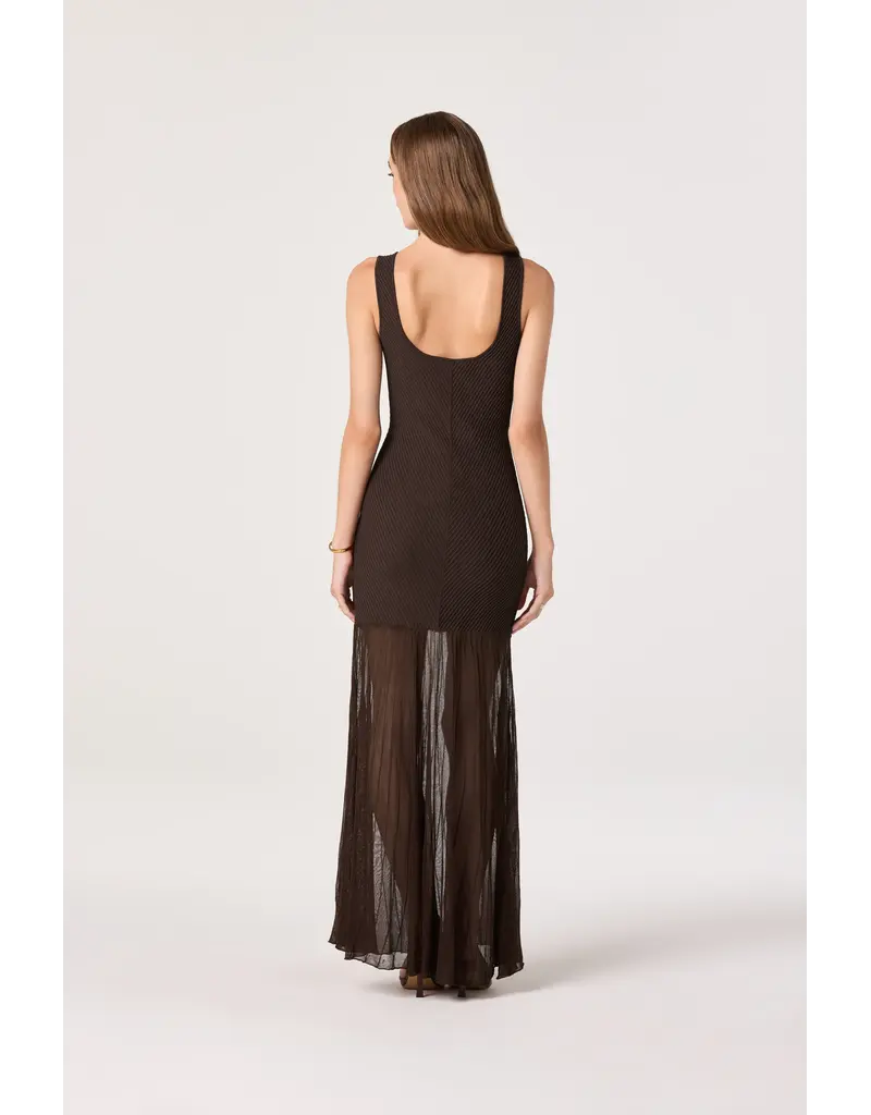 ASTR Glena Ribbed Knit Drop Waist Maxi Dress