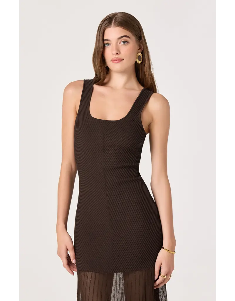 ASTR Glena Ribbed Knit Drop Waist Maxi Dress