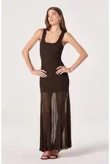 ASTR Glena Ribbed Knit Drop Waist Maxi Dress