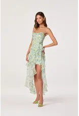 ASTR Candace Cowl Neck High-Low Chiffon Dress