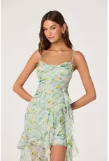 ASTR Candace Cowl Neck High-Low Chiffon Dress