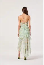 ASTR Candace Cowl Neck High-Low Chiffon Dress