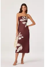 ASTR Annabeth Floral Satin Strapless Maxi Dress