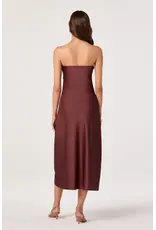 ASTR Annabeth Floral Satin Strapless Maxi Dress