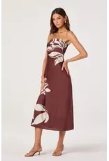 ASTR Annabeth Floral Satin Strapless Maxi Dress