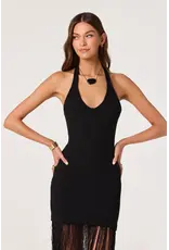 ASTR Kate Fringe Hem V-Neck Sweater Dress