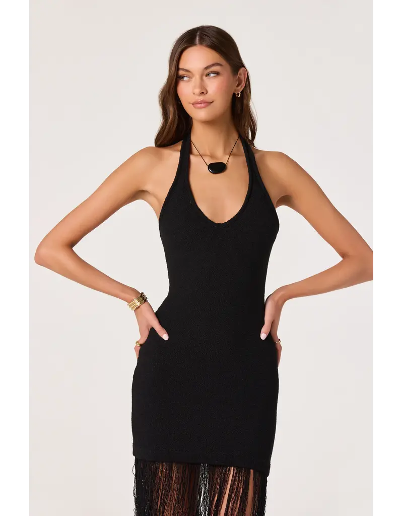 ASTR Kate Fringe Hem V-Neck Sweater Dress