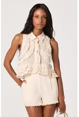 ASTR Nienna Eyelet Ruffle High-Rise Shorts