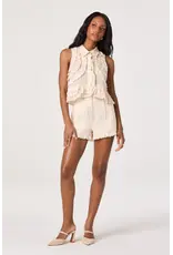 ASTR Nienna Eyelet Ruffle High-Rise Shorts