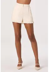 ASTR Nienna Eyelet Ruffle High-Rise Shorts
