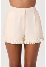 ASTR Nienna Eyelet Ruffle High-Rise Shorts