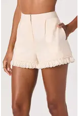 ASTR Nienna Eyelet Ruffle High-Rise Shorts