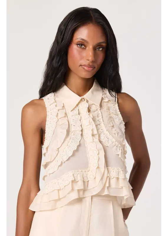 ASTR Nienna Layered Ruffle Cropped Top