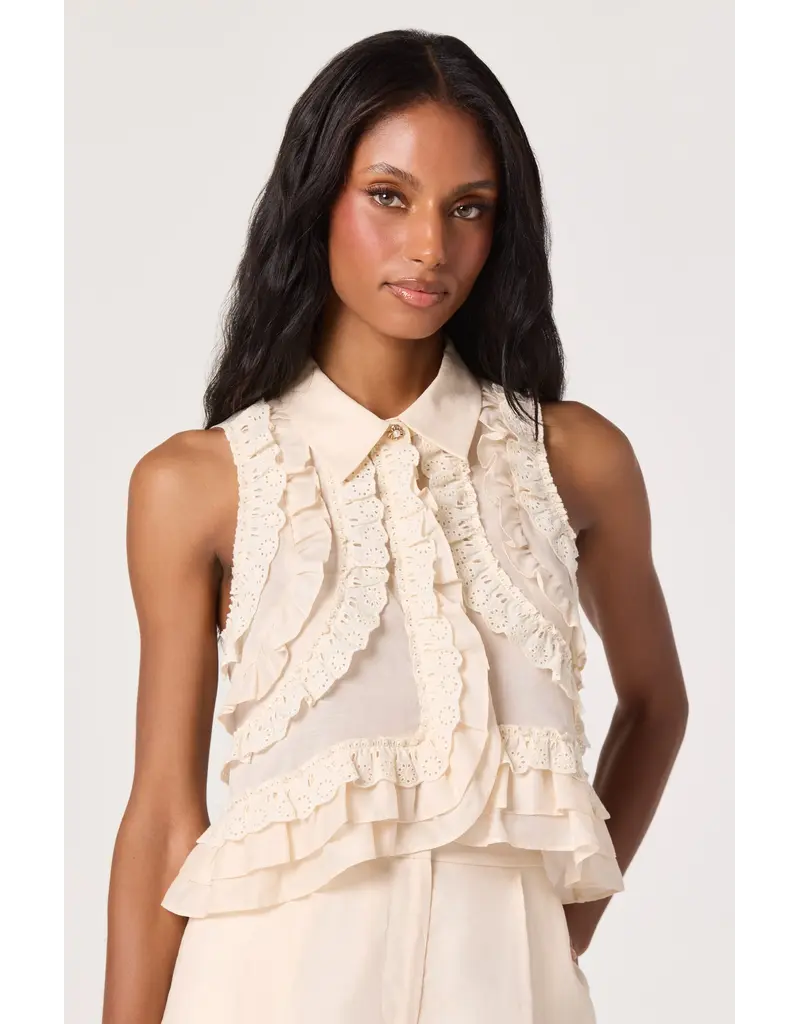 ASTR Nienna Layered Ruffle Cropped Top