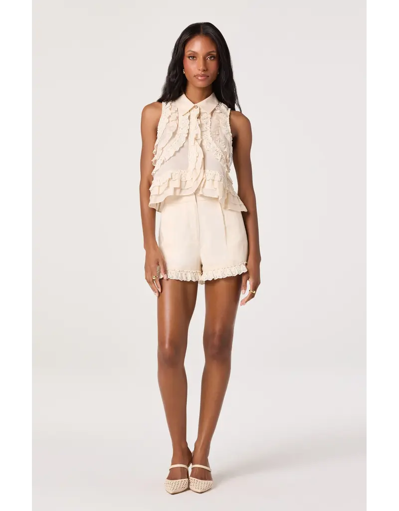 ASTR Nienna Layered Ruffle Cropped Top