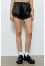Pretty Garbage Isla Lace Trim Satin Shorts