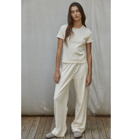 By Together Knit Cotton Pointelle T-shirt & Pant Set