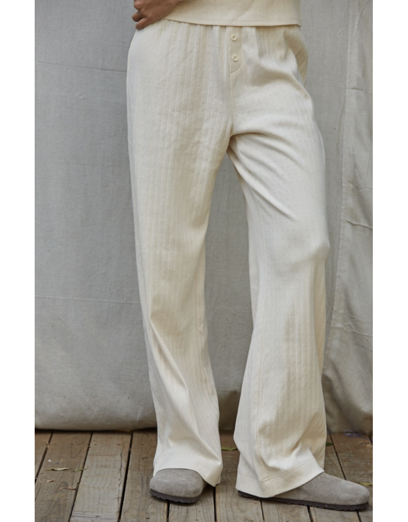 By Together Knit Cotton Pointelle T-shirt & Pant Set