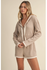 Hooded Waffle Knit Romper