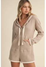 Hooded Waffle Knit Romper