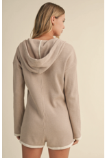 Hooded Waffle Knit Romper