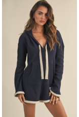 Hooded Waffle Knit Romper