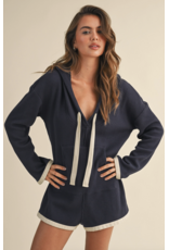 Hooded Waffle Knit Romper