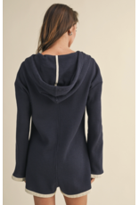 Hooded Waffle Knit Romper