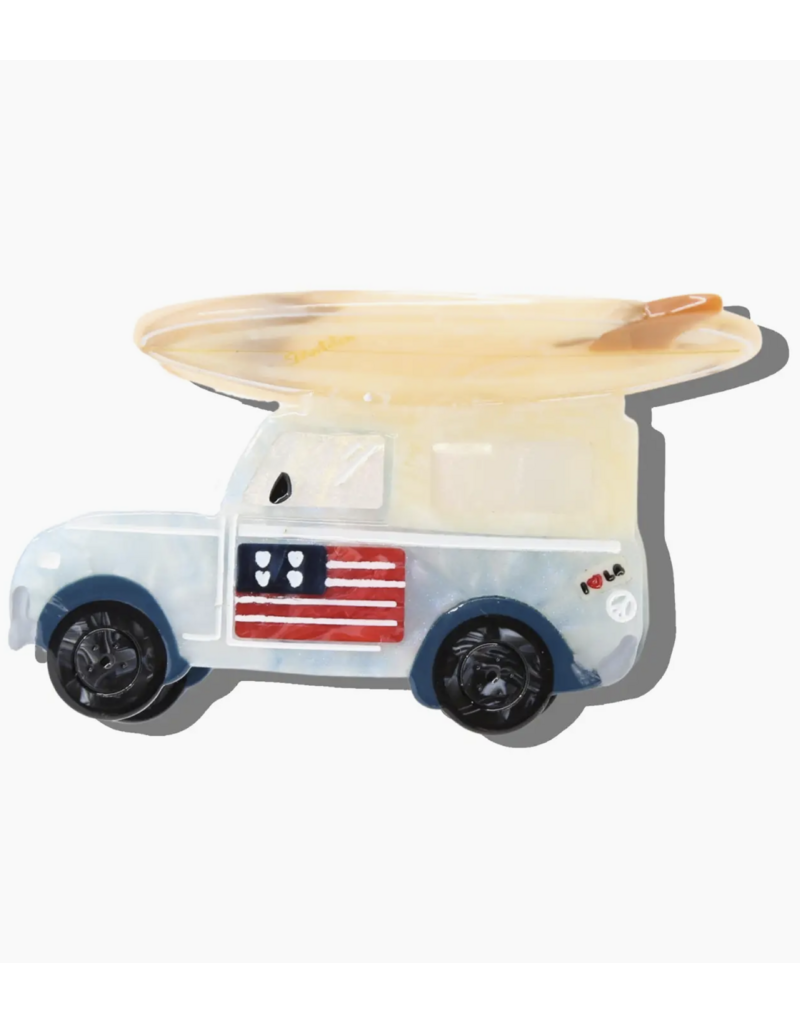 Hand-Painted Americana Surf Car Claw Clip
