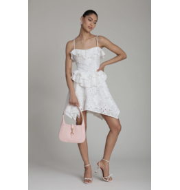 Avec Les Filles Broderie Anglaise Cotton Ruffle Mini Dress