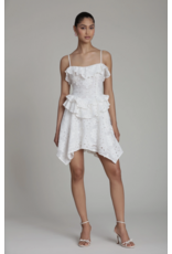 Avec Les Filles Broderie Anglaise Cotton Ruffle Mini Dress