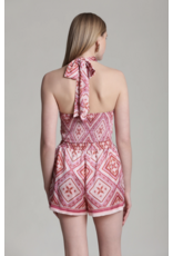 Avec Les Filles Lobster Pearl Scarf Hem Halter Top