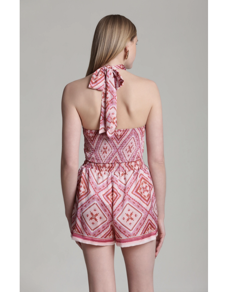 Avec Les Filles Lobster Pearl Scarf Hem Halter Top