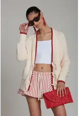Avec Les Filles Cotton Intarsia Toggle Lobster Cardigan