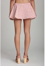Avec Les Filles Striped Stretch Cotton Micro Mini Skort