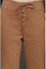 Avec Les Filles Lace Up Washed Cotton Flare Pants