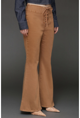 Avec Les Filles Lace Up Washed Cotton Flare Pants