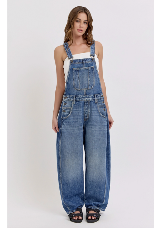 Cello Jeans Mid-Waisted Barrel Overall