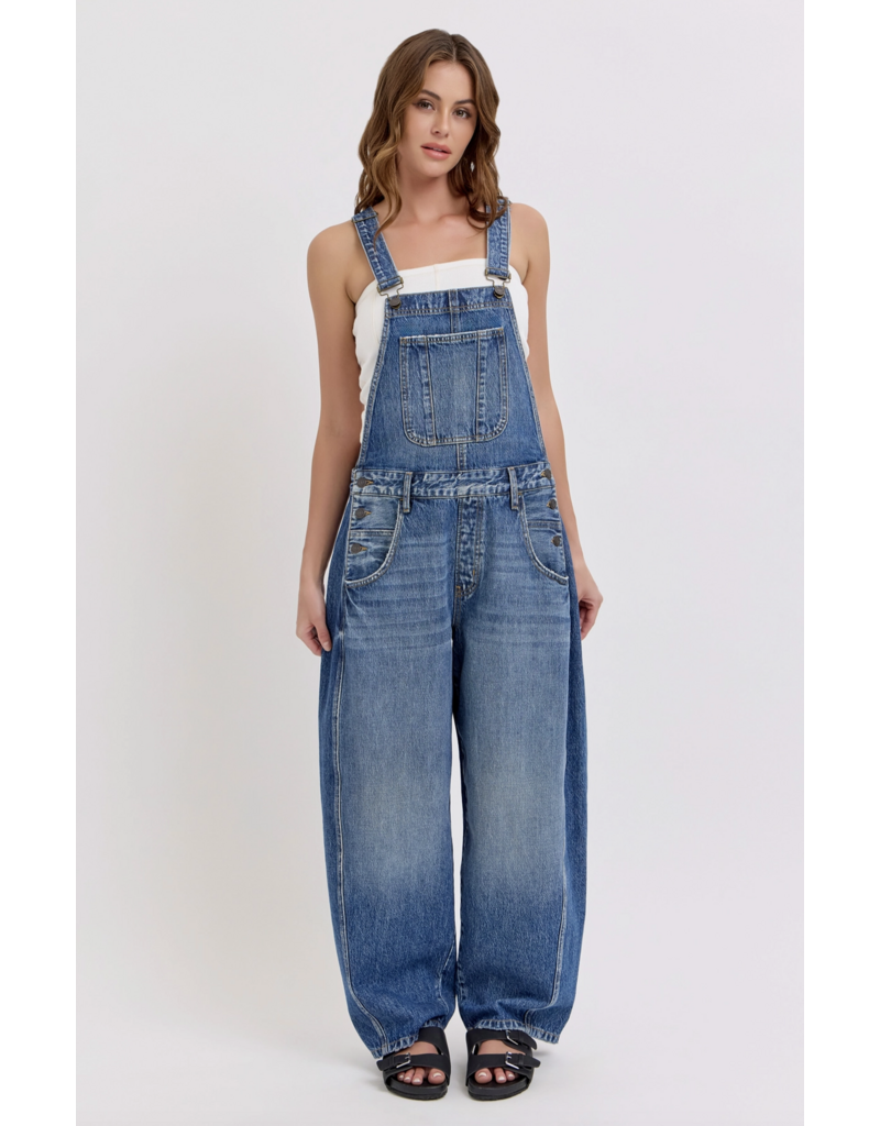 Cello Jeans Mid-Waisted Barrel Overall